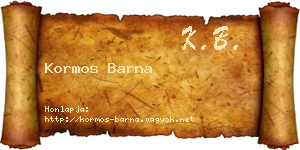 Kormos Barna névjegykártya